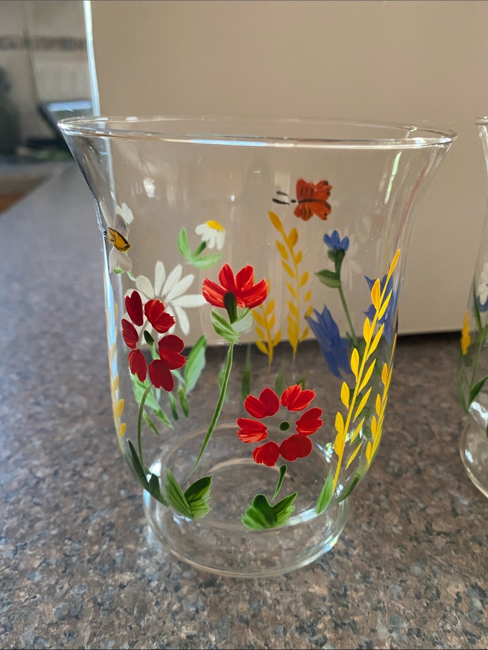 NWOT 3 Hand Painted Candle Holders with votive and sand approx 5”H - Picture 4 of 5
